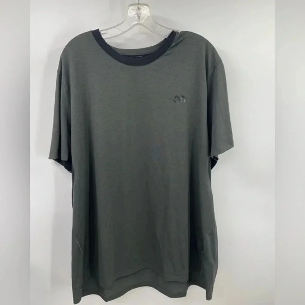 The North Face Men's Flash-XD Athletic T-Shirt 2XL Gray Black Short Sleeve Tee